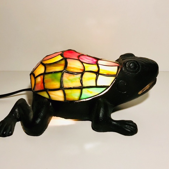 accents-vintage-antique-stained-glass-colorful-frog-lamp-poshmark